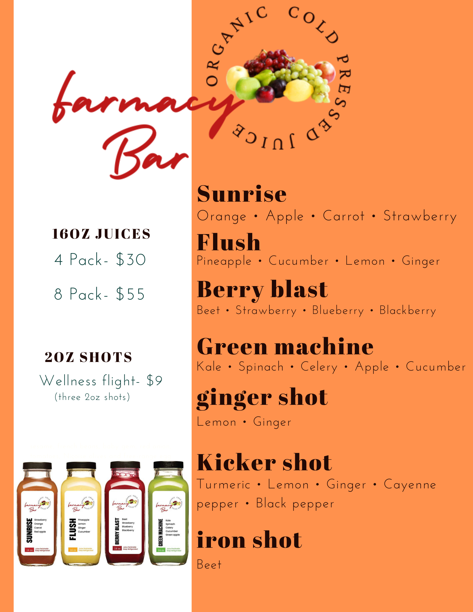 Farmacy bar- fresh cold pressed juice