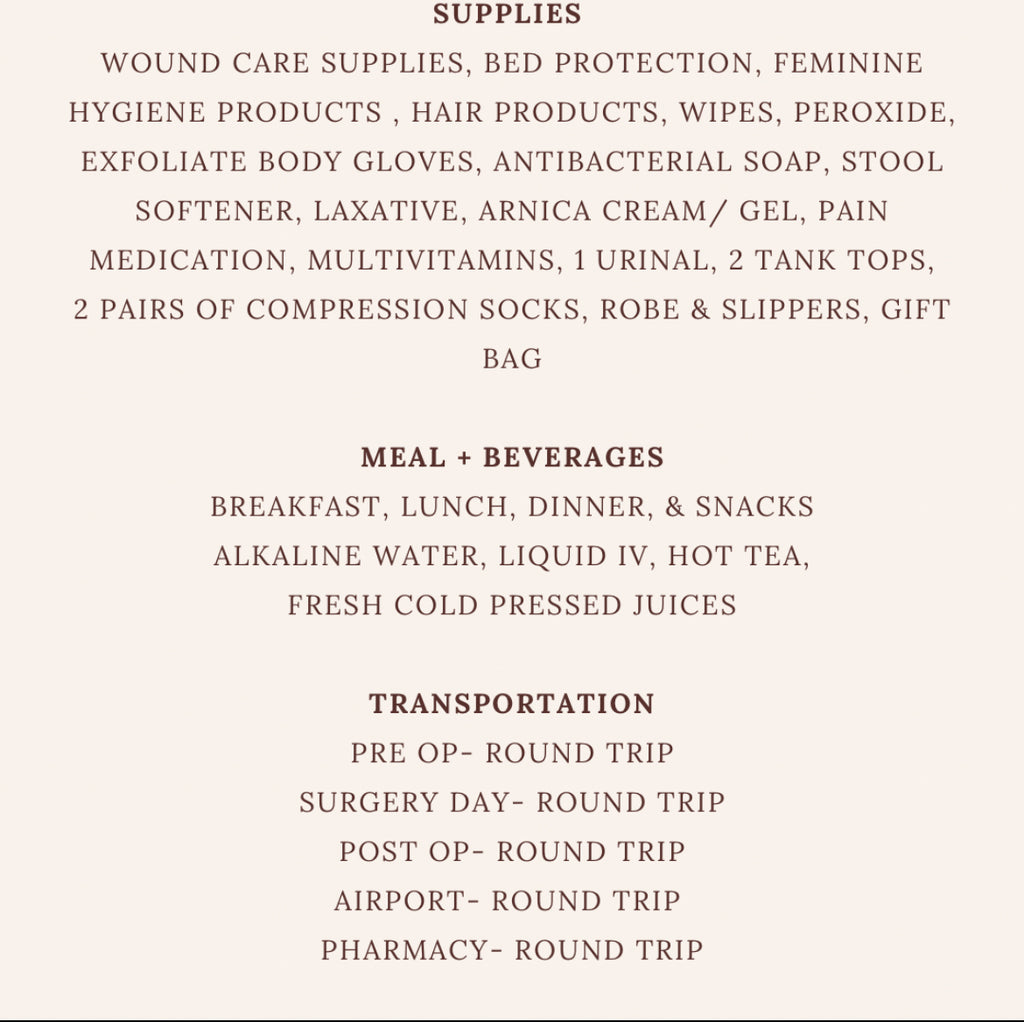 Post-op suite- ALL INCLUSIVE